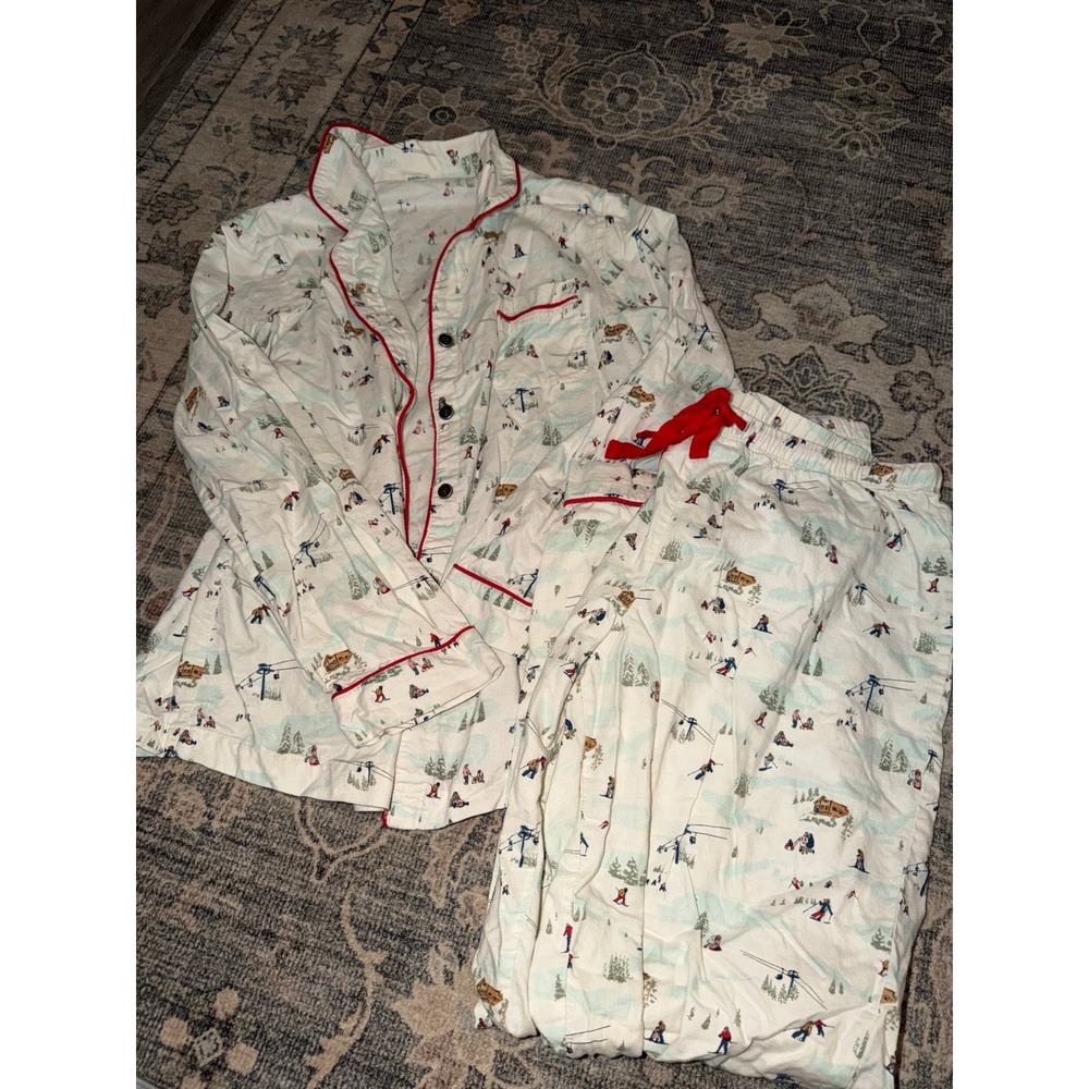 Hearth & Hand Magnolia Flannel Pj Pajama Set Winter Ski